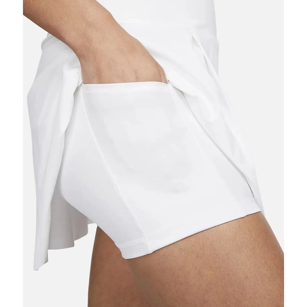 Nike Dri-FIT Advantage Women's Medium Short Tennis Skirt White Black - Picture 8 of 8
